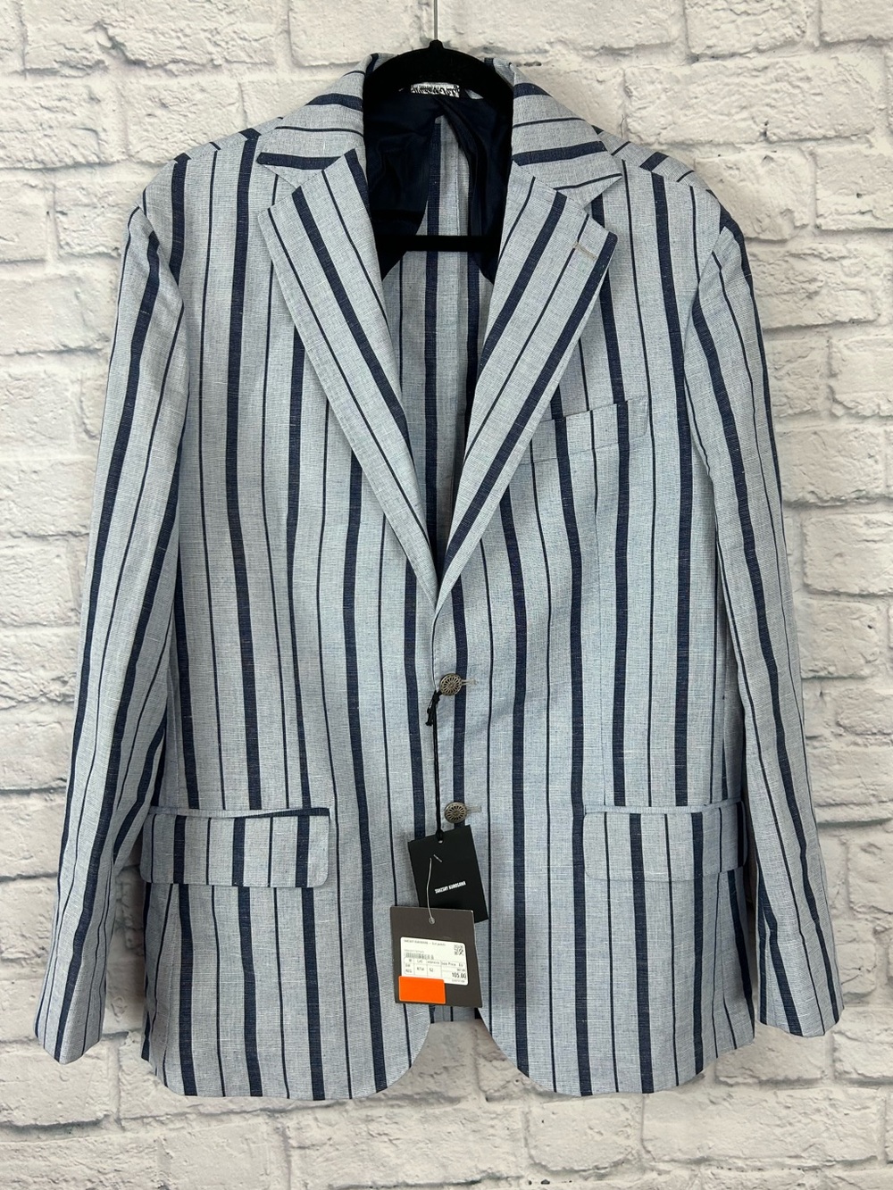 Takeshy Kurosawa Men’s 52 Linen Cotton Striped Blazer Made in Italy NWT